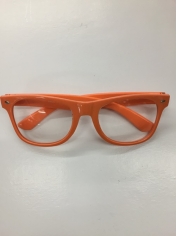 Clear with Orange Frame - Novelty Glasses